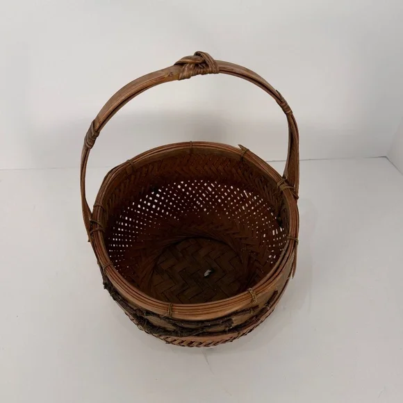 Vintage 20th Century Asian Ikebana Flower Basket